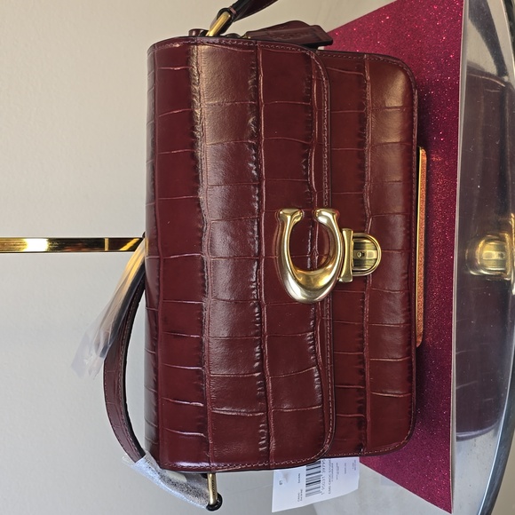 🎉HP🎉Coach 🤎NWT🤎 Croc Studio Shoulder Purse - STUNNING!🤎🤎🤎 - Picture 13 of 15